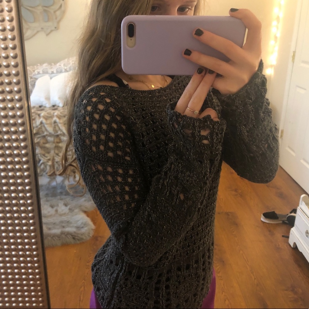 dark navy over sweater with silver
